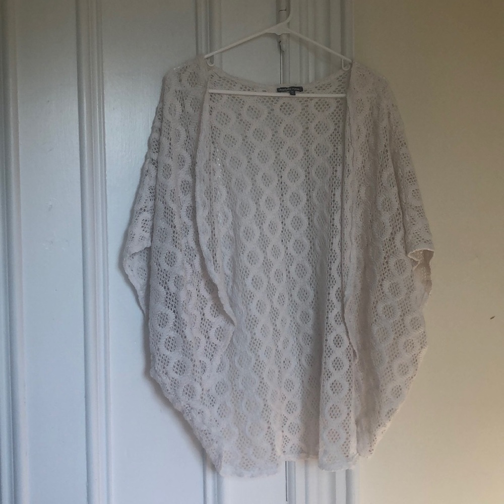 Cream boho short sleeve cardigan